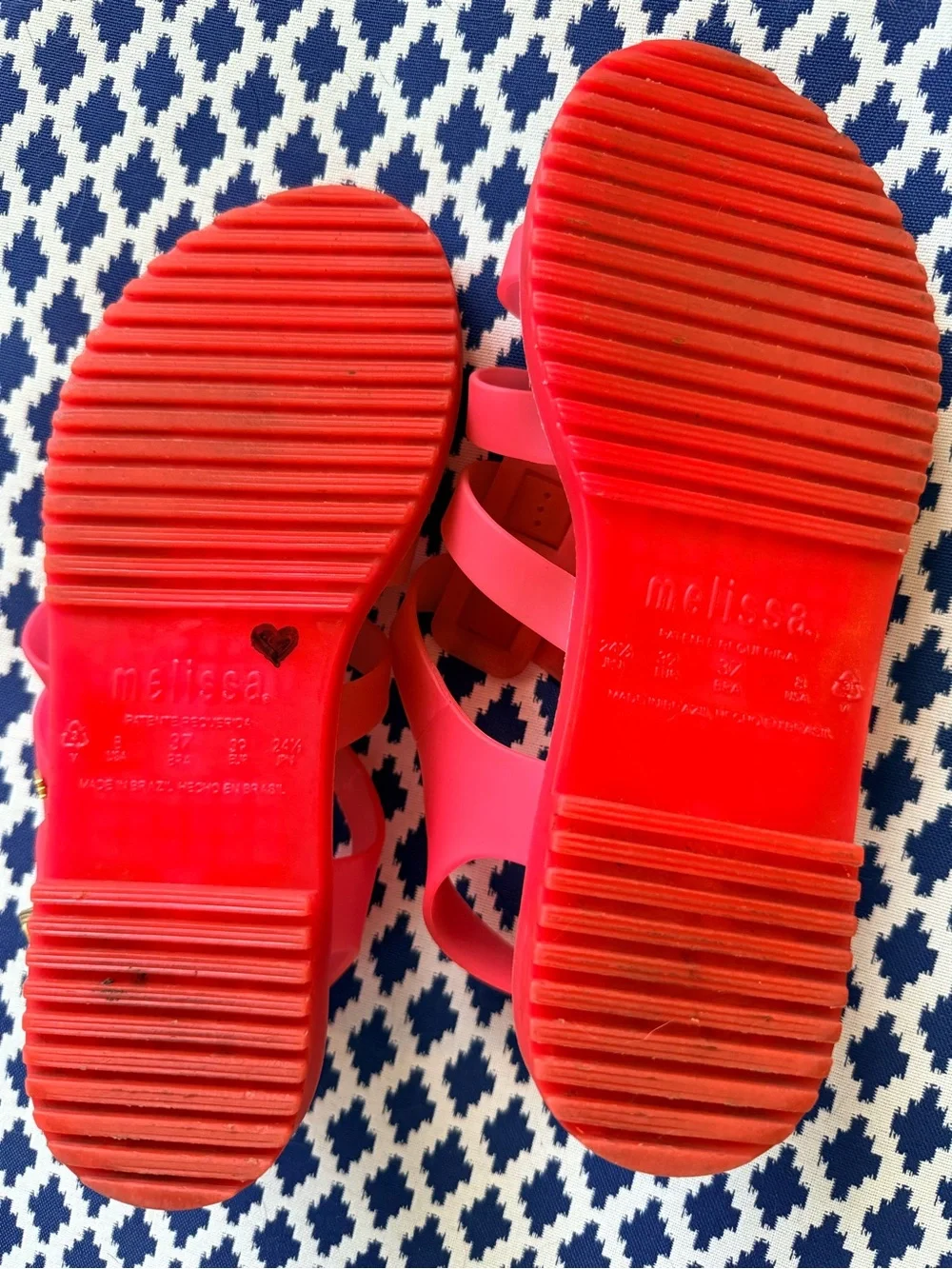 Melissa Flox Neon Pink Jelly Gladiator Sandals – Size 8